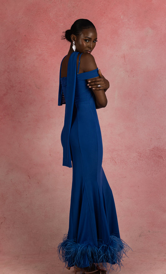 RENEE feather maxi Dress