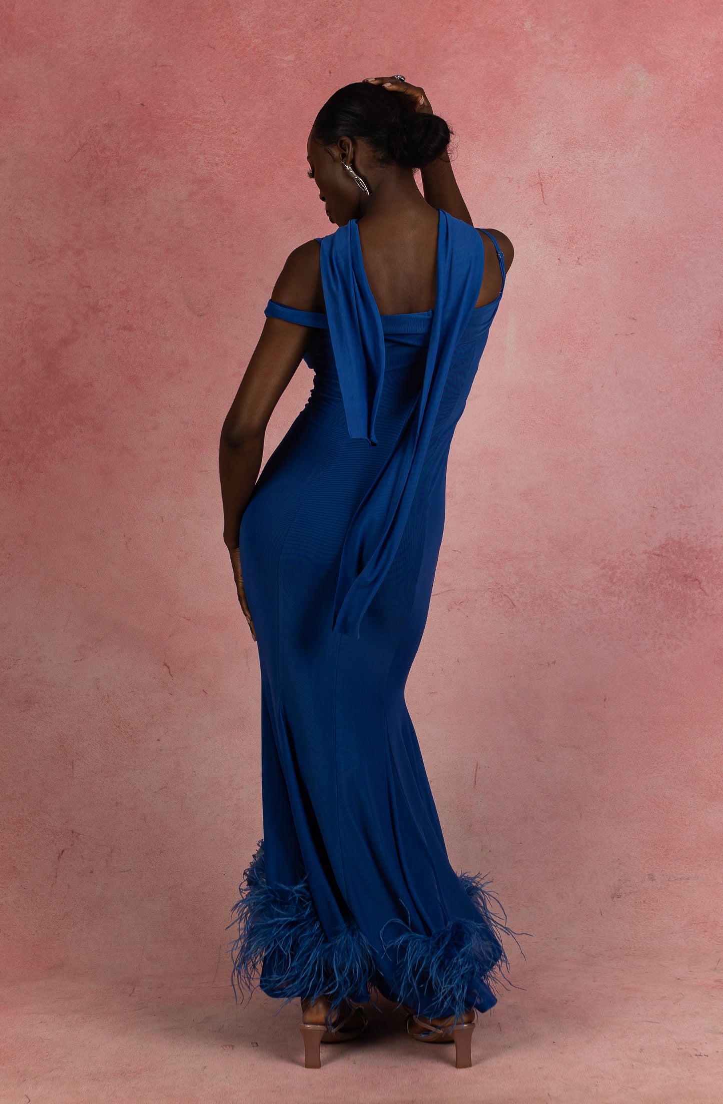 RENEE feather maxi Dress