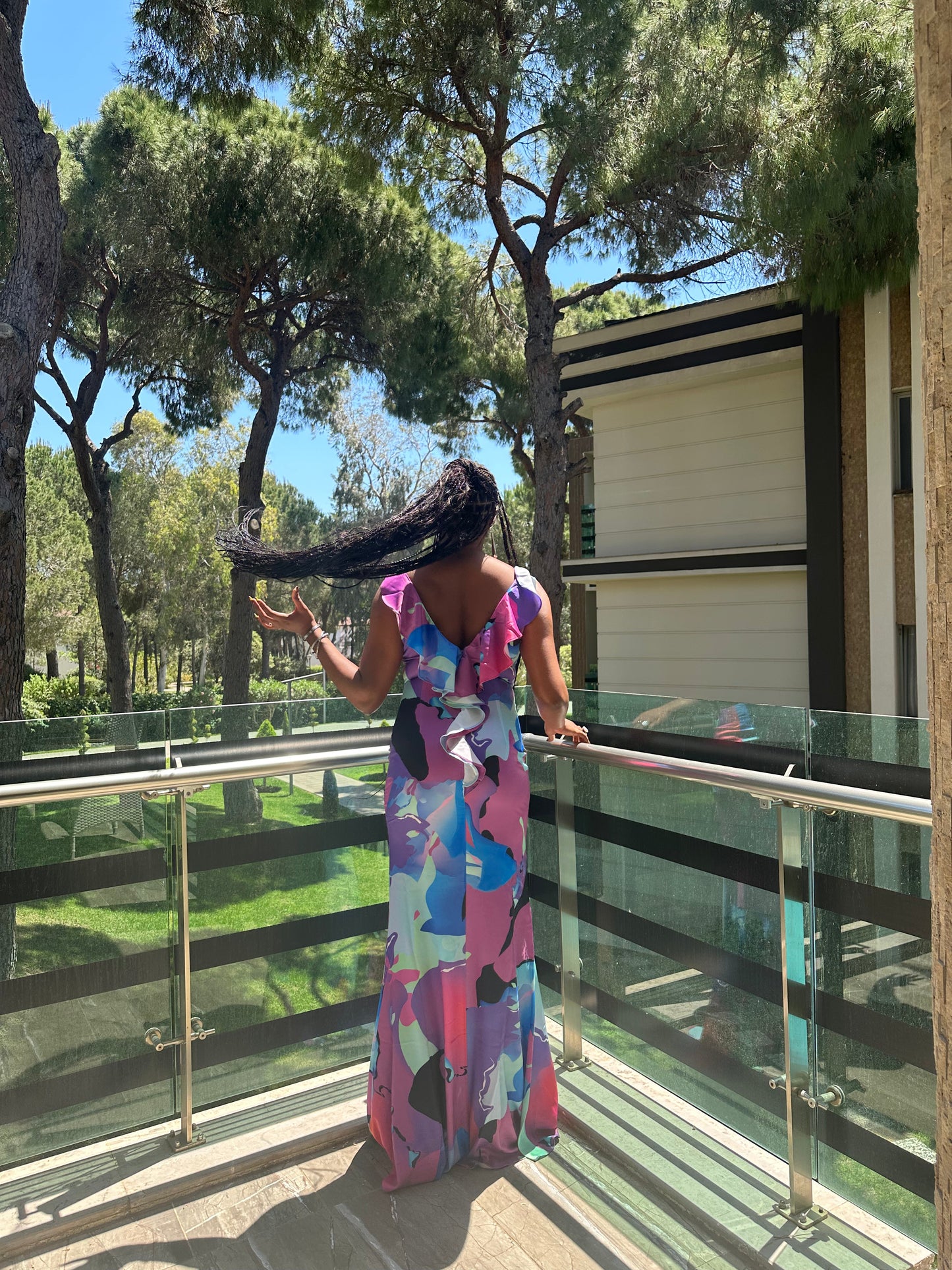 Angelica Maxi- Blue Multi WITH LACE