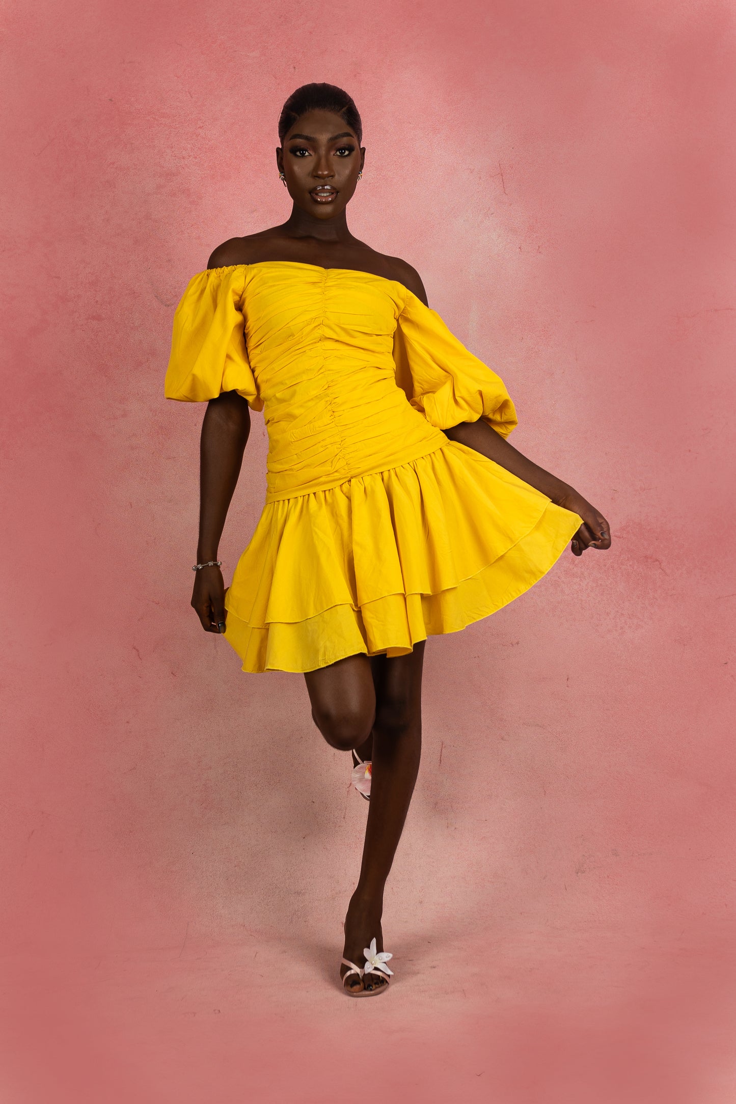 AMARA Yellow Skirt Set